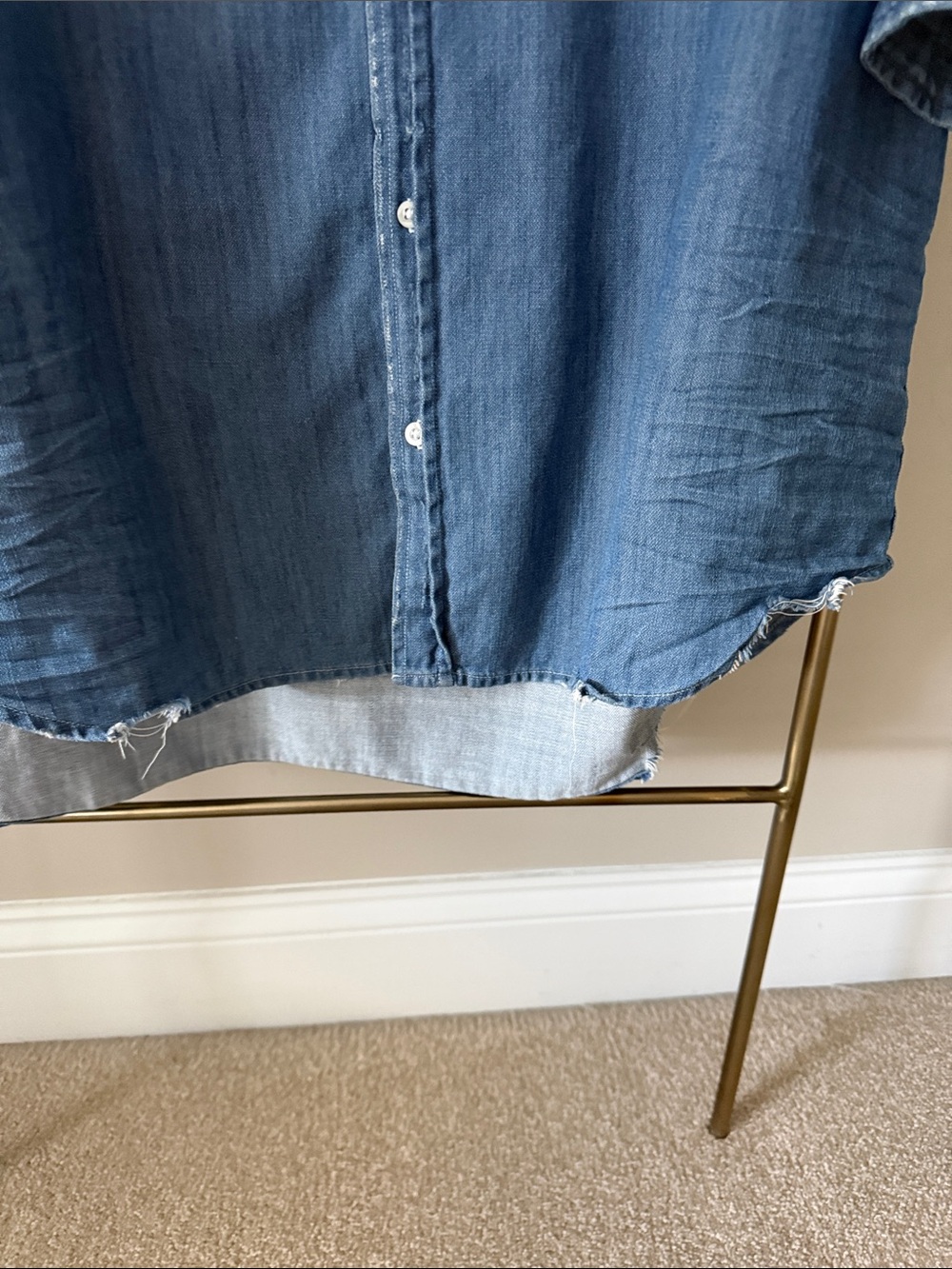 Frank & Eileen Faded Blue Denim Longline Button-Down Shirt Dress - Picture 6 of 6